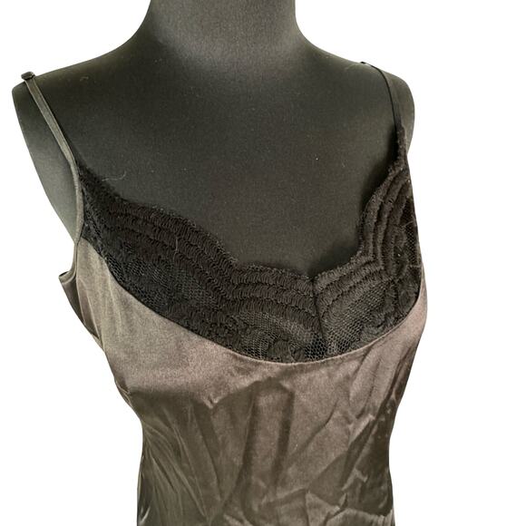 Y2K Calvin Klein Lace Overlay Slip Dress Set – Size 6 Little Black Party Dress - Picture 6 of 16